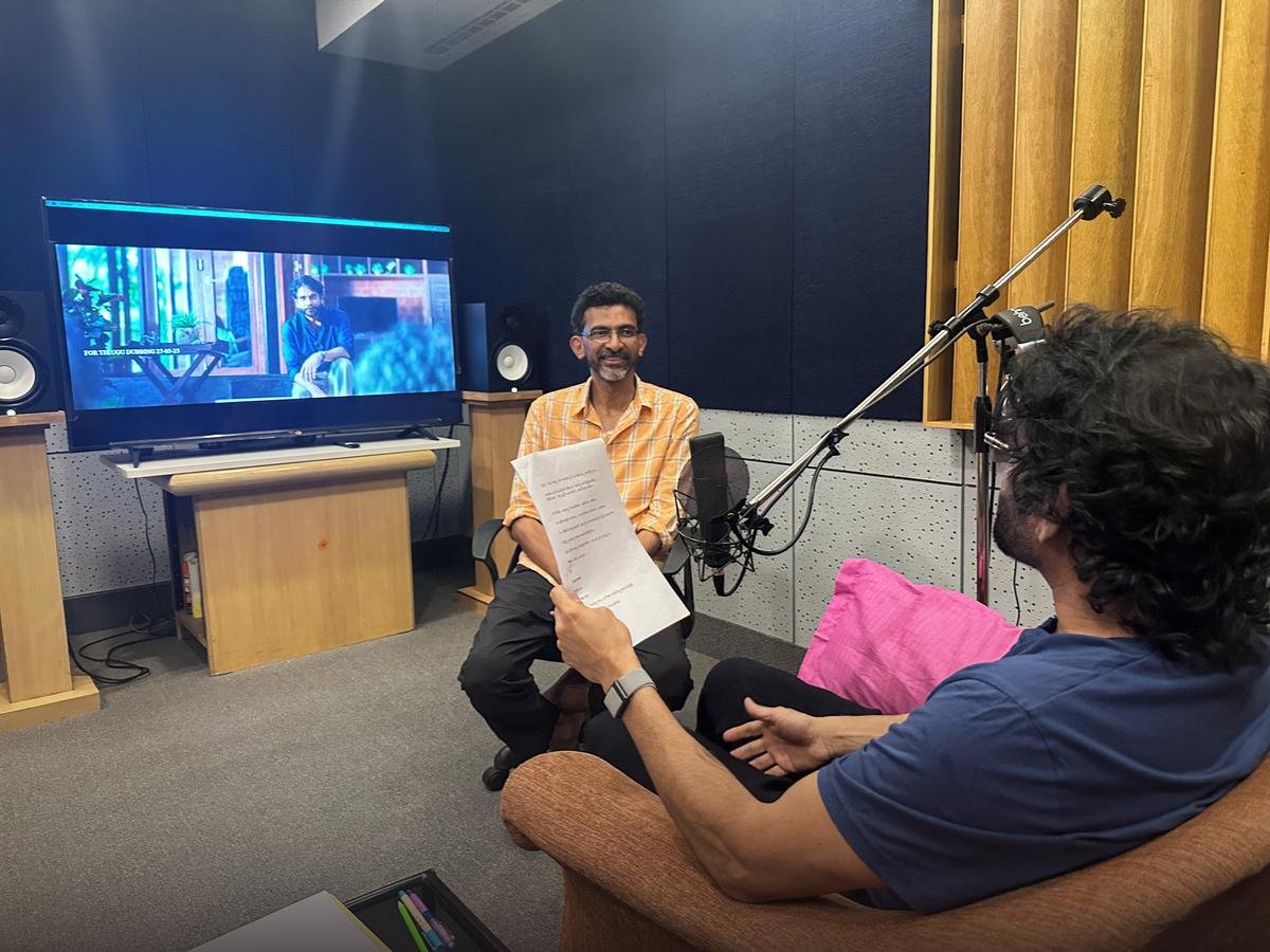 Sekhar Kammula and Nagarjuna during the dubbing process Sekhar Kammula and Nagarjuna during the dubbing process