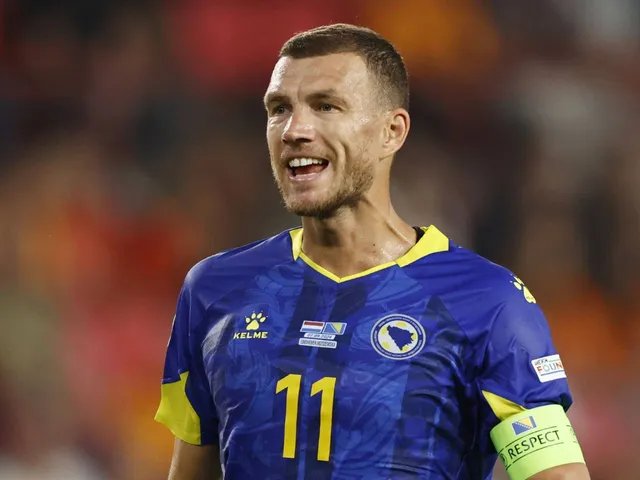 Bosnia-Herzegovina striker Edin Dzeko in action on September 7, 2024