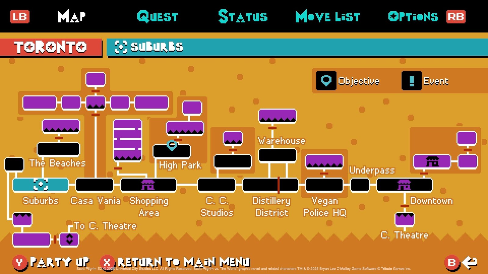 Scott Pilgrim EX level map
