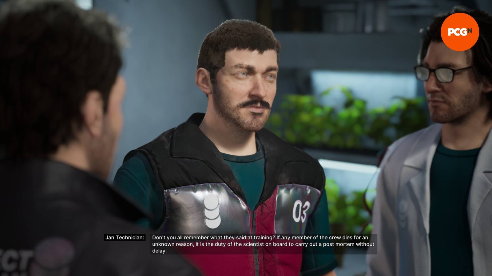 The technician talking to people in The Alters.