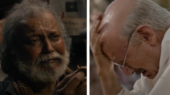 Mithun Chakraborty and Anupam Kher in a still from The Bengal Files teaser.