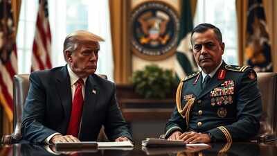 Danny generated AI Image Trump-Munir White House meeting signals strategic calculations amid regional tensions