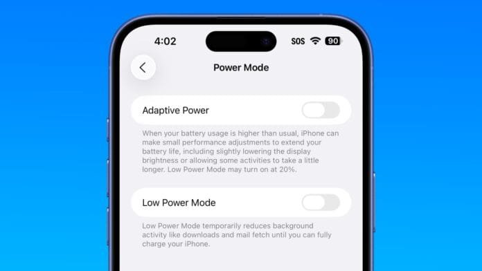 iOS 26 Gets New 'Adaptive Power' Option to Extend Battery