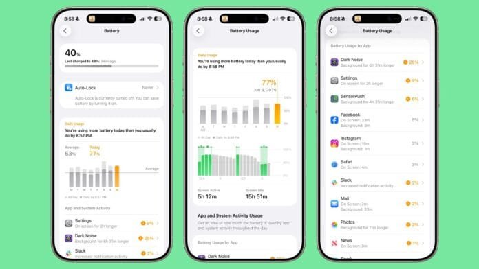 iOS 26 Features Battery Settings Overhaul