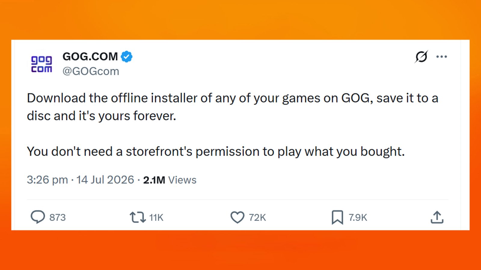 “You don’t need a storefront’s permission to play what you bought.” GOG takes aim at Sony’s ‘no disks’ decision